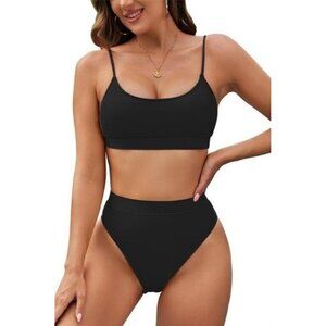 Pink Queen Women's Size Med High Waisted Bikini Cheeky High Cut Swimsuit Sz XL